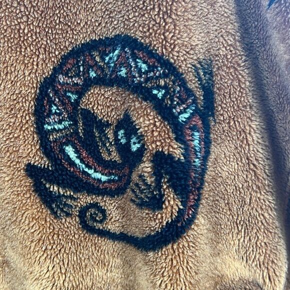 🔥 Vintage BEAR RIDGE Sherpa Fleece Full Zip Jacket Aztec Native American Print - Picture 6 of 10